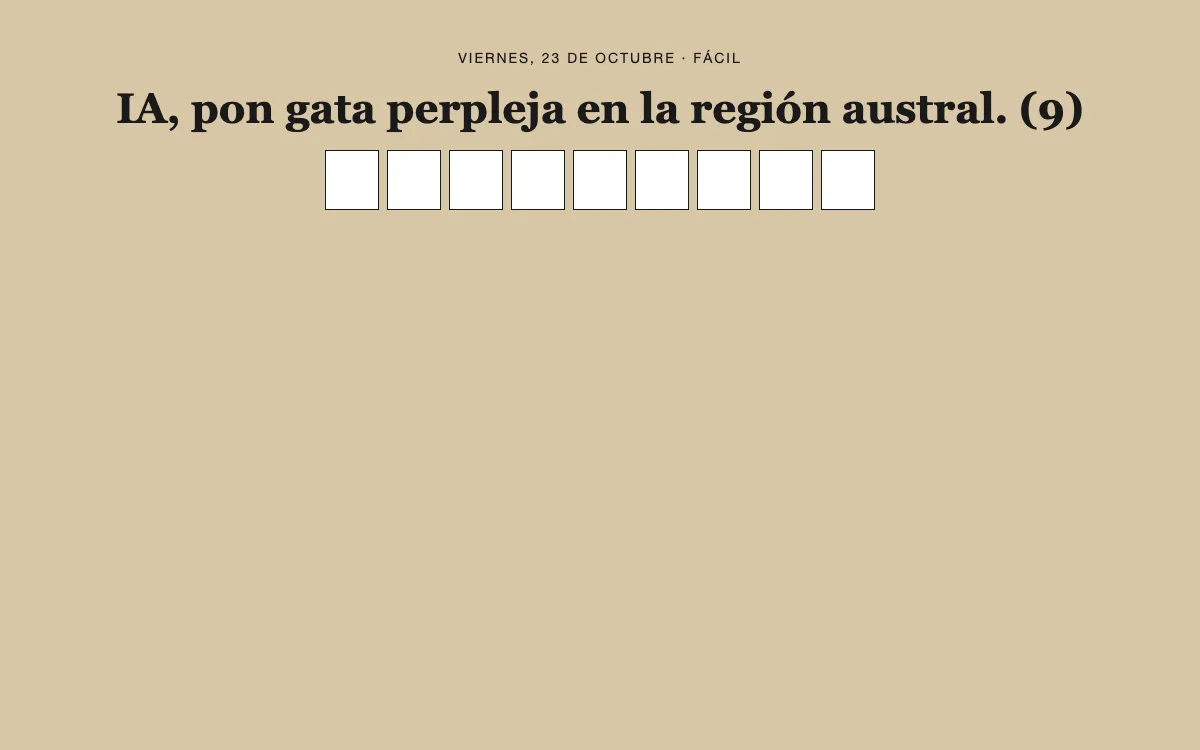 Cuadrícula del críptico diario con casillas vacías